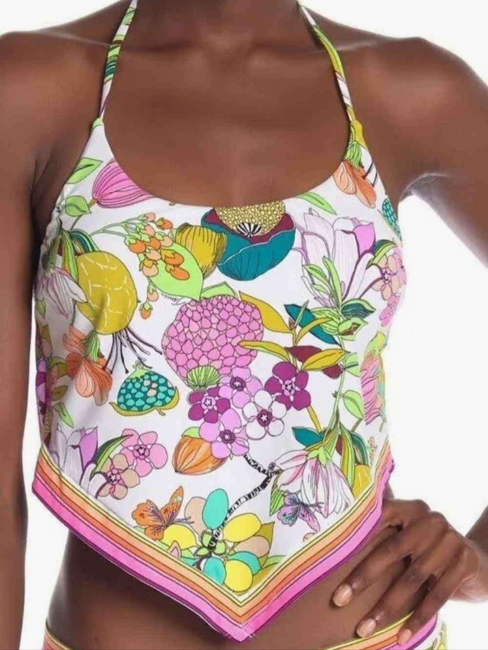Trina Turk Key West Botanical Garden Halter Tankini Top. Size 12